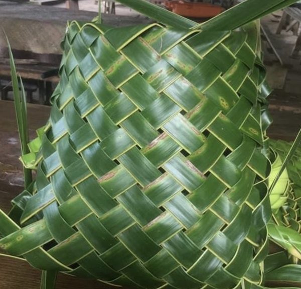 Coconut Leaf Weaving Workshop - woven shoulder bag at the Valley of the Latte OUtdoor Cultural Adventure Tour