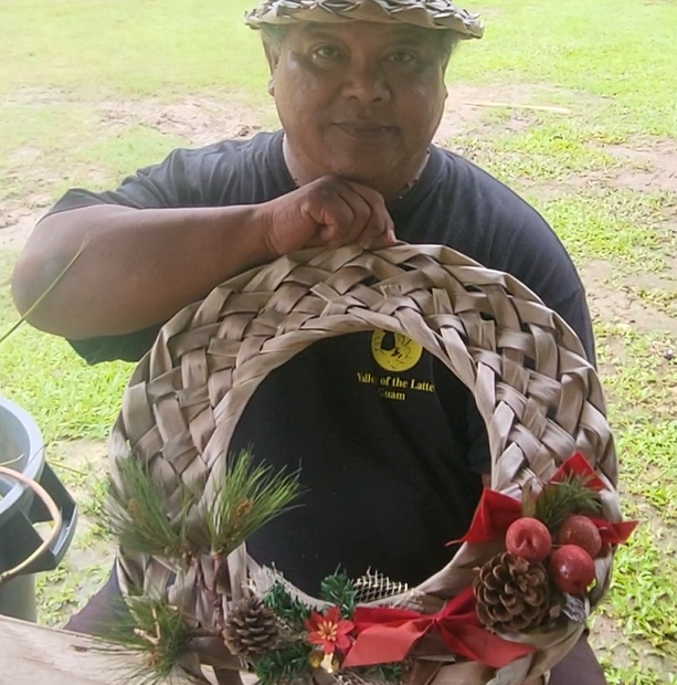 holiday coconut leaf woven wreath