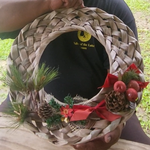 holiday coconut leaf woven wreath